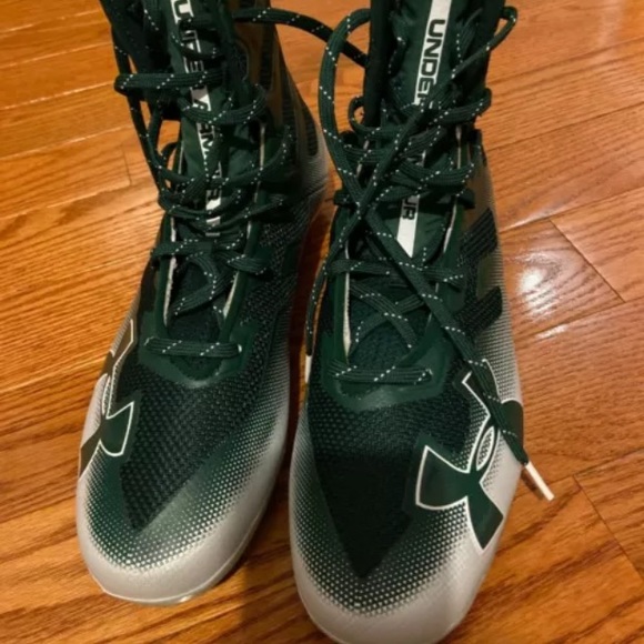 New Under Armour Green White Football Cleats 13 - Picture 2 of 4